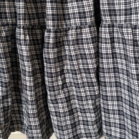 AE Plaid Long-Sleeve Smocked Mini Dress Size SP - Picture 6 of 11